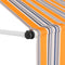 vidaXL - Luifel - handmatig - uittrekbaar - 350 - cm - geel - en - blauwe - strepen