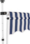 vidaXL - Luifel - handmatig - uittrekbaar - 400 - cm - blauw - en - witte - strepen