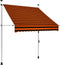 vidaXL - Luifel - handmatig - uittrekbaar - 400 - cm - oranje - en - bruin