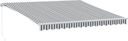 vidaXL - Luifel - handmatig - uittrekbaar - 400x300 - cm - antraciet - en - wit