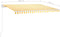 vidaXL - Luifel - handmatig - uittrekbaar - 450x300 - cm - geel - en - wit