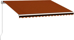 vidaXL - Luifel - handmatig - uittrekbaar - 450x300 - cm - oranje - en - bruin