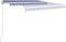 vidaXL - Luifel - handmatig - uittrekbaar - 500x350 - cm - blauw - en - wit