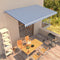 vidaXL - Luifel - handmatig - uittrekbaar - 500x350 - cm - blauw - en - wit
