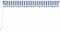 vidaXL - Luifel - handmatig - uittrekbaar - 500x350 - cm - blauw - en - wit