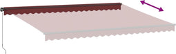 vidaXL - Luifel - handmatig - uittrekbaar - 500x350 - cm - bordeauxrood