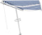 vidaXL - Luifel - handmatig - uittrekbaar - met - LED - 300x250 - cm - blauw - en - wit
