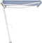 vidaXL - Luifel - handmatig - uittrekbaar - met - LED - 300x250 - cm - blauw - en - wit