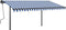 vidaXL - Luifel - handmatig - uittrekbaar - met - LED - 4,5x3,5 - m - blauw - en - wit