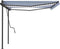 vidaXL - Luifel - handmatig - uittrekbaar - met - LED - 4,5x3,5 - m - blauw - en - wit