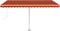 vidaXL - Luifel - handmatig - uittrekbaar - met - LED - 450x300 - cm - oranje - en - bruin
