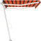 vidaXL - Luifel - handmatig - uittrekbaar - met - LED - 450x300 - cm - oranje - en - bruin