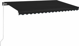 vidaXL - Luifel - handmatig - uittrekbaar - met - LED - 450x350 - cm - antracietkleur