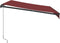 vidaXL - Luifel - handmatig - uittrekbaar - met - LED's - 300x250 - cm - bordeauxrood