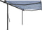 vidaXL - Luifel - handmatig - uittrekbaar - met - palen - 5x3 - m - blauw - en - wit