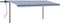 vidaXL - Luifel - handmatig - uittrekbaar - met - palen - 5x3 - m - blauw - en - wit