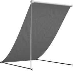 vidaXL - Luifel - uittrekbaar - 100x150 - cm - stof - en - staal - antracietkleurig