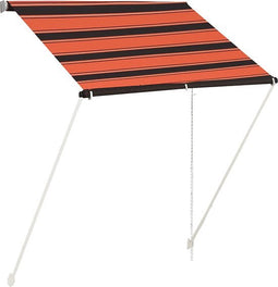 vidaXL - Luifel - uittrekbaar - 150x150 - cm - oranje - en - bruin