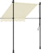vidaXL - Luifel - uittrekbaar - 150x150 - cm - stof - en - staal - crèmekleurig