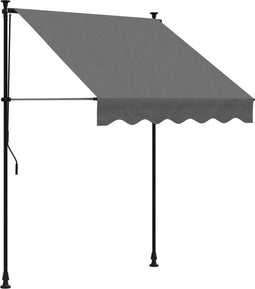 vidaXL - Luifel - uittrekbaar - 150x150 - cm - stof - en - staal - antracietkleurig