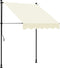 vidaXL - Luifel - uittrekbaar - 150x150 - cm - stof - en - staal - crèmekleurig