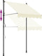 vidaXL - Luifel - uittrekbaar - 150x150 - cm - stof - en - staal - crèmekleurig