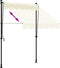 vidaXL - Luifel - uittrekbaar - 150x150 - cm - stof - en - staal - crèmekleurig