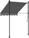 vidaXL - Luifel - uittrekbaar - 150x150 - cm - stof - en - staal - antracietkleurig