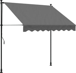 vidaXL - Luifel - uittrekbaar - 200x150 - cm - stof - en - staal - antracietkleurig