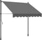 vidaXL - Luifel - uittrekbaar - 200x150 - cm - stof - en - staal - antracietkleurig