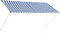 vidaXL - Luifel - uittrekbaar - 250x150 - cm - blauw - en - wit
