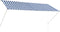 vidaXL - Luifel - uittrekbaar - 300x150 - cm - blauw - en - wit