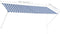 vidaXL - Luifel - uittrekbaar - 300x150 - cm - blauw - en - wit