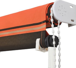 vidaXL - Luifel - uittrekbaar - 400x150 - cm - oranje - en - bruin