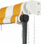 vidaXL - Luifel - uittrekbaar - met - LED - 150x150 - cm - geel - en - wit