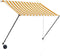 vidaXL - Luifel - uittrekbaar - met - LED - 150x150 - cm - geel - en - wit