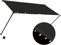 vidaXL - Luifel - uittrekbaar - met - LED - 250x150 - cm - antraciet