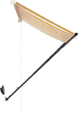 vidaXL - Luifel - uittrekbaar - met - LED - 250x150 - cm - geel - en - wit