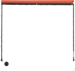 vidaXL - Luifel - uittrekbaar - met - LED - 250x150 - cm - oranje - en - bruin