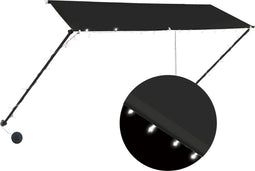 vidaXL - Luifel - uittrekbaar - met - LED - 300x150 - cm - antraciet