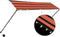 vidaXL - Luifel - uittrekbaar - met - LED - 300x150 - cm - oranje - en - bruin