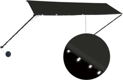 vidaXL - Luifel - uittrekbaar - met - LED - 350x150 - cm - antraciet