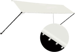 vidaXL - Luifel - uittrekbaar - met - LED - 400x150 - cm - crème