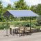 vidaXL - Luifel - vrijstaand - 300x300 - cm - stof - en - staal - blauw - en - wit