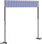 vidaXL - Luifel - vrijstaand - 300x300 - cm - stof - en - staal - blauw - en - wit