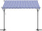 vidaXL - Luifel - vrijstaand - 300x300 - cm - stof - en - staal - blauw - en - wit