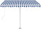 vidaXL - Luifel - vrijstaand - handmatig - uittrekbaar - 300x250 - cm - blauw - en - wit