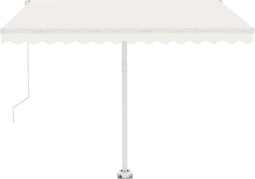 vidaXL - Luifel - vrijstaand - handmatig - uittrekbaar - 300x250 - cm - crèmekleurig