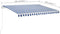 vidaXL - Luifel - vrijstaand - handmatig - uittrekbaar - 300x250 - cm - blauw - en - wit