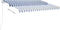 vidaXL - Luifel - vrijstaand - handmatig - uittrekbaar - 300x250 - cm - blauw - en - wit